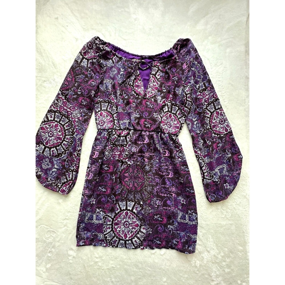 Charlie Jade Purple Long Sleeve‎ Knee Length Dress Size M